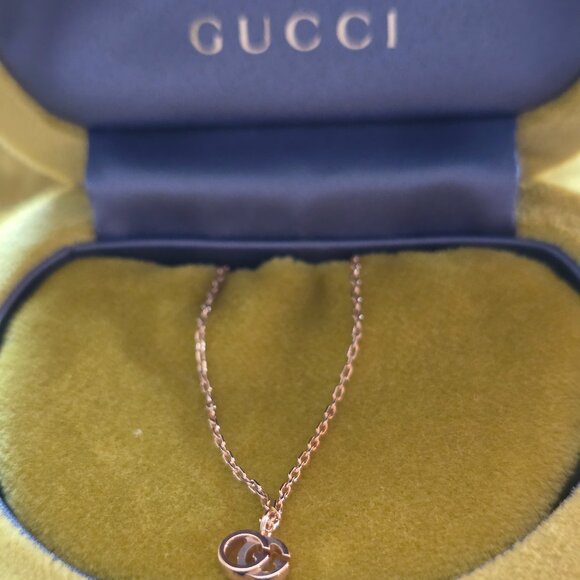 GUCCI gg running 18ct rose gold necklace